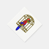 Serviette En Papier Parrot In A Cage Paper Napkins (Coin)