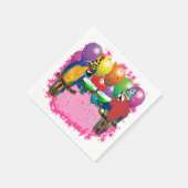 SERVIETTE EN PAPIER PARROTS D'ANNIVERSAIRE (Coin)