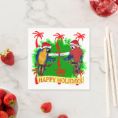 SERVIETTE EN PAPIER PARROTS DE VACANCES (En situation)