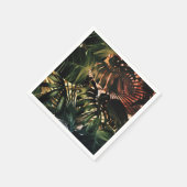 Serviette En Papier Parrots Feuille de palme tropicale vert (Coin)