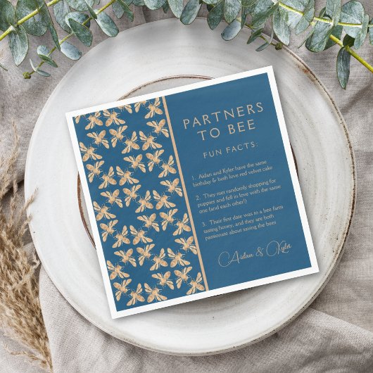 Serviette En Papier Partenaires pour Bee Indigo Honeycomb Fun Facts Sh