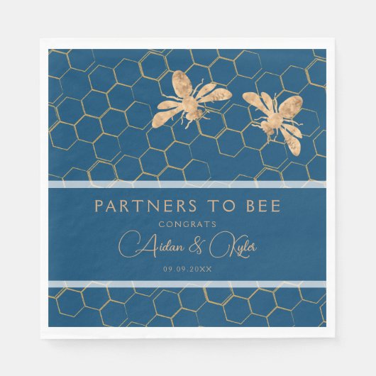Serviette En Papier Partenaires pour Bee Indigo & Honeycomb Wedding sh (Devant)