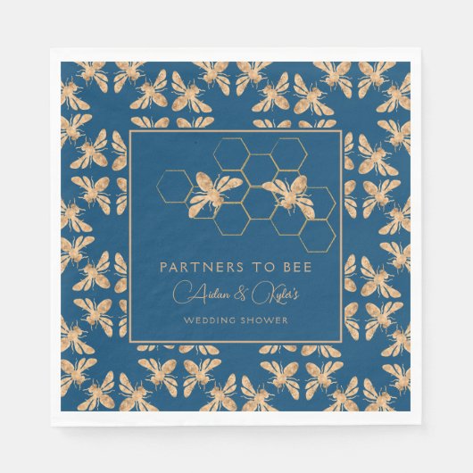 Serviette En Papier Partenaires pour Bee Indigo & Honeycomb Wedding sh (Devant)