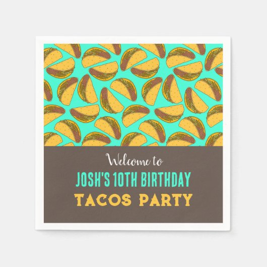 Serviette En Papier Parti à motif Anniversaire de enfant Tacos (Devant)