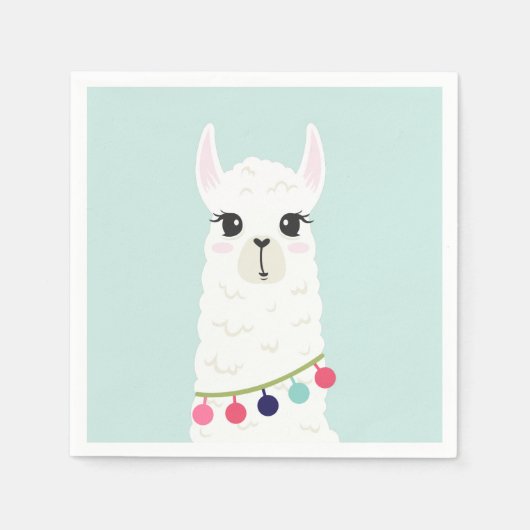 Serviette En Papier Parti Anniversaire de enfant de Cute Llama (Devant)
