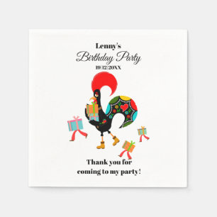 Serviette En Papier Parti Anniversaire de enfant de la parade de coq p