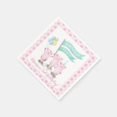 Serviette En Papier Parti Anniversaire de enfant rose Piggys (Coin)