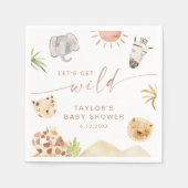 Serviette En Papier Parti Baby shower SAFARI (Devant)