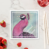 SERVIETTE EN PAPIER PARTI CHAUD ROSE PEACOCK (En situation)
