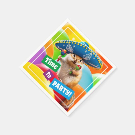 Serviette En Papier Parti Chipmunk En Sombrero (Coin)