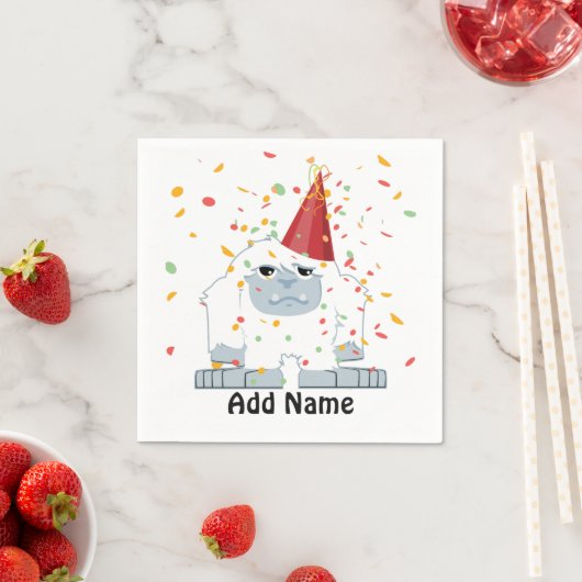 Serviette En Papier Parti Confetti Yeti (En situation)