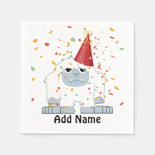 Serviette En Papier Parti Confetti Yeti (Devant)