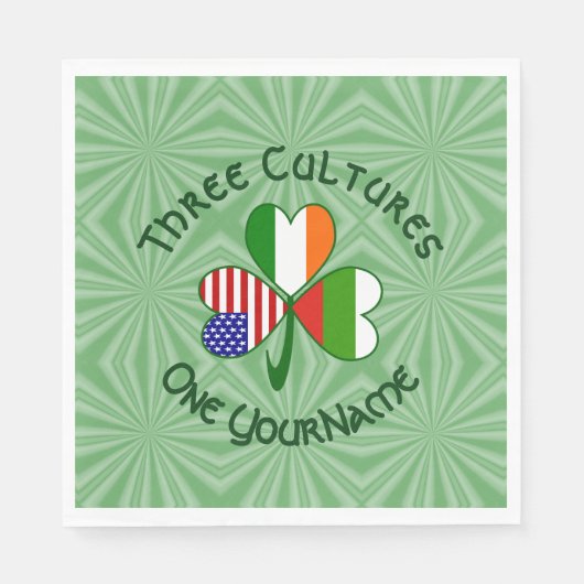 Serviette En Papier Parti d'anniversaire des Shamrocks irlandais (Devant)