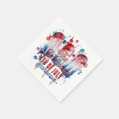 Serviette En Papier Parti de 4 juillet patriotique moderne (Coin)