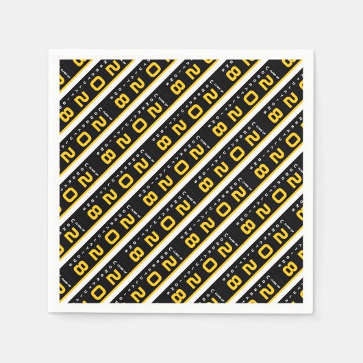 Serviette En Papier Parti de graduation Black Gold moderne (Devant)