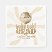 Serviette En Papier Parti de Graduation Disco super Solid Gold (Devant)