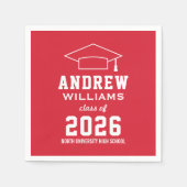 Serviette En Papier Parti de graduation moderne Red Custom 2025 (Devant)