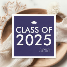 Parti de graduation personnalisée bleu marine mode