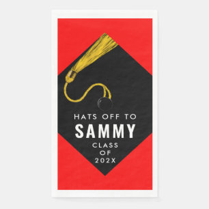 Serviette En Papier Parti de graduation Rouge