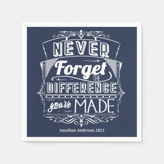 Serviette En Papier Parti de la retraite n'oublie jamais (Devant)