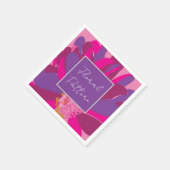 Serviette En Papier Parti de motifs floraux rose pourpre (Coin)