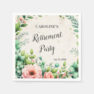 Serviette En Papier Parti de retrait de l'aquarelle florale