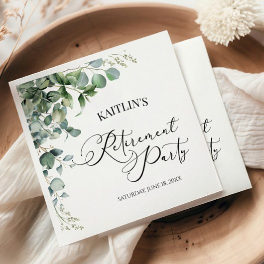 Serviette En Papier Parti de retraite botanique Feuille de Green Eucal