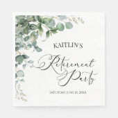 Serviette En Papier Parti de retraite botanique Feuille de Green Eucal (Devant)