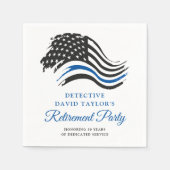 Serviette En Papier Parti de retraite de la police Ligne bleue mince (Devant)