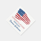 Serviette En Papier Parti de retraite militaire drapeau américain patr (Coin)