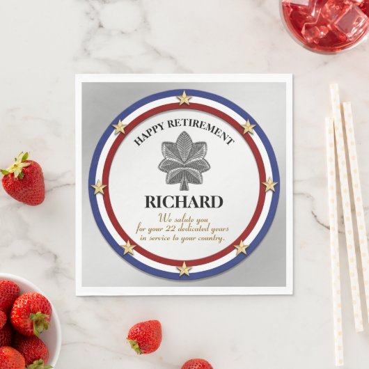 Serviette En Papier Parti de retraite militaire personnalisé (En situation)
