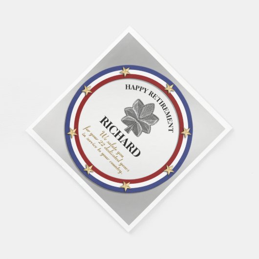 Serviette En Papier Parti de retraite militaire personnalisé (Coin)