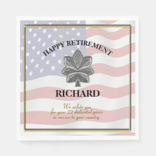 Serviette En Papier Parti de retraite militaire personnalisé