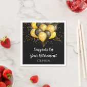 Serviette En Papier Parti de retraite moderne Gold Noir (En situation)