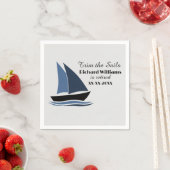 Serviette En Papier Parti de retraite Thème nautique Voile moderne (En situation)