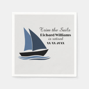 Serviette En Papier Parti de retraite Thème nautique Voile moderne