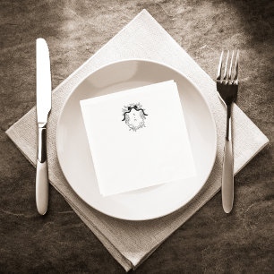 Serviette En Papier Parti d'engagement des Mariages de Monogramme de l