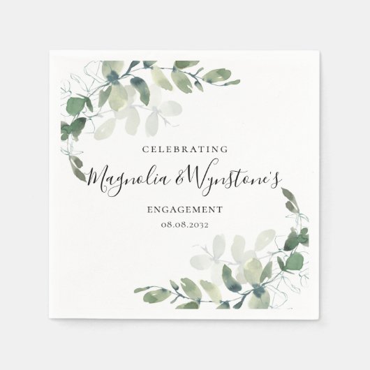 Serviette En Papier Parti d'engagement Eucalyptus (Devant)