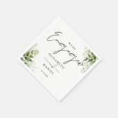 Serviette En Papier Parti d'engagement floral vert moderne (Coin)
