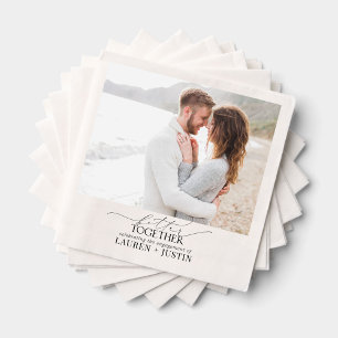 Serviette En Papier Parti d'engagement photo de script simple moderne