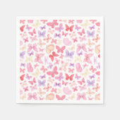 Serviette En Papier Parti des papillons rose violet jaune (Devant)