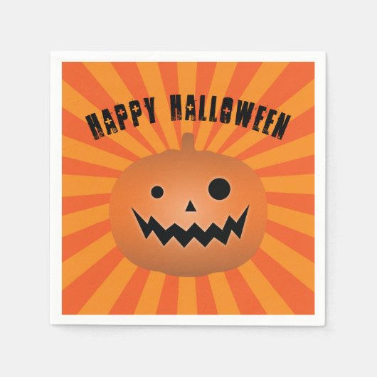 Serviette En Papier Parti d'Halloween du Citrouille éffrayant Jack-o'- (Devant)
