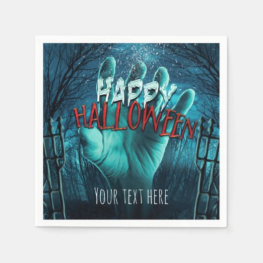 Serviette En Papier Parti d'Halloween Zombie (Devant)