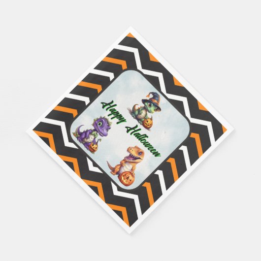 Serviette En Papier Parti Dino-Mash d'Halloween (Coin)