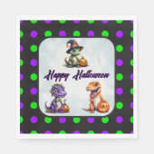 Serviette En Papier Parti Dino-Mash d'Halloween (Devant)