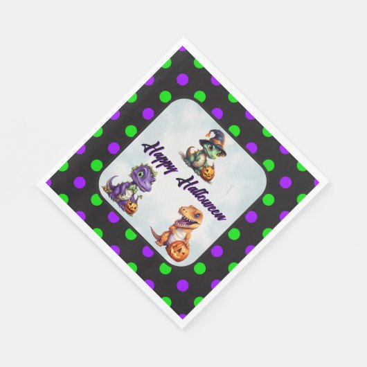Serviette En Papier Parti Dino-Mash d'Halloween (Coin)