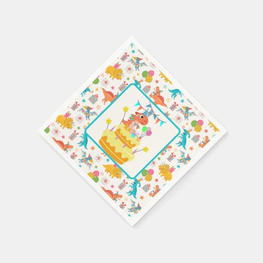 Serviette En Papier Parti Dinosaur (Coin)