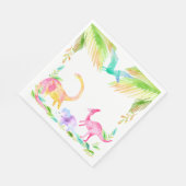 Serviette En Papier Parti dinosaure rose (Coin)
