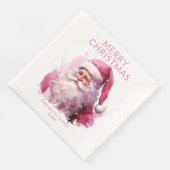 Serviette En Papier Parti du Père Noël rose (Coin)