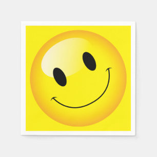 Serviette En Papier Parti Emoji Joyeux Emoticon Happy Face